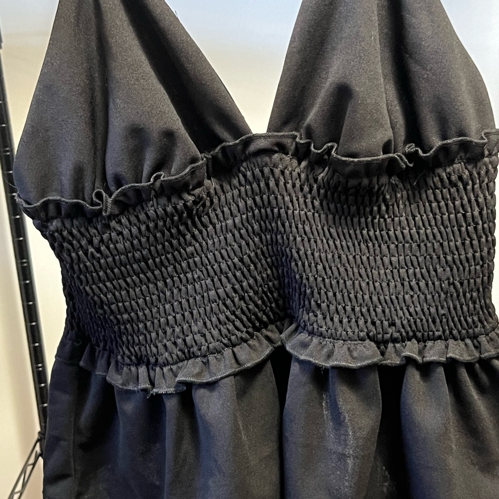 Black Smocked Halter top